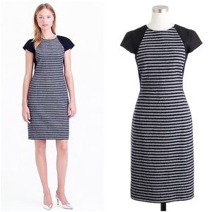J. CREW Striped Tweed Colorblock Dress